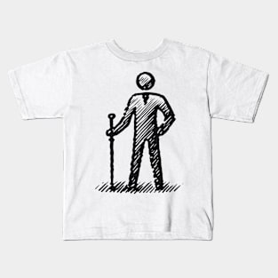 Stick Figure man in black ink Kids T-Shirt